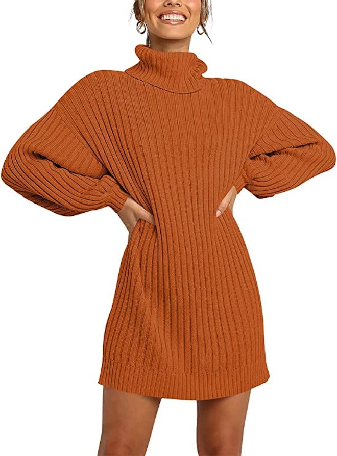 ANRABESS Turtleneck Sweater Dress