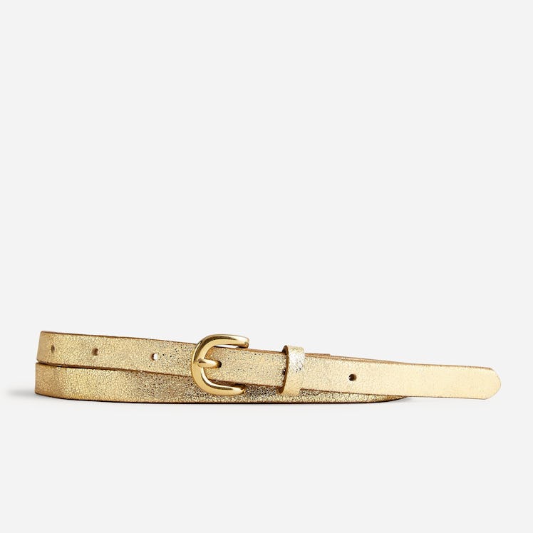 J.Crew gold leather skinny belt