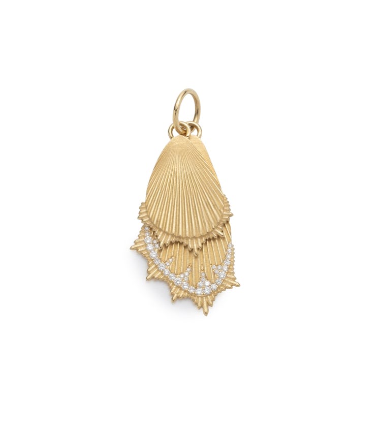 FoundRae yellow gold butterfly wings medallion