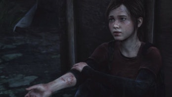 Ellie showing her infection scar in The Last of Us.