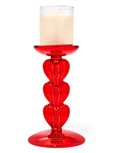 STACKED HEARTS PEDESTAL Single Wick Candle Holder