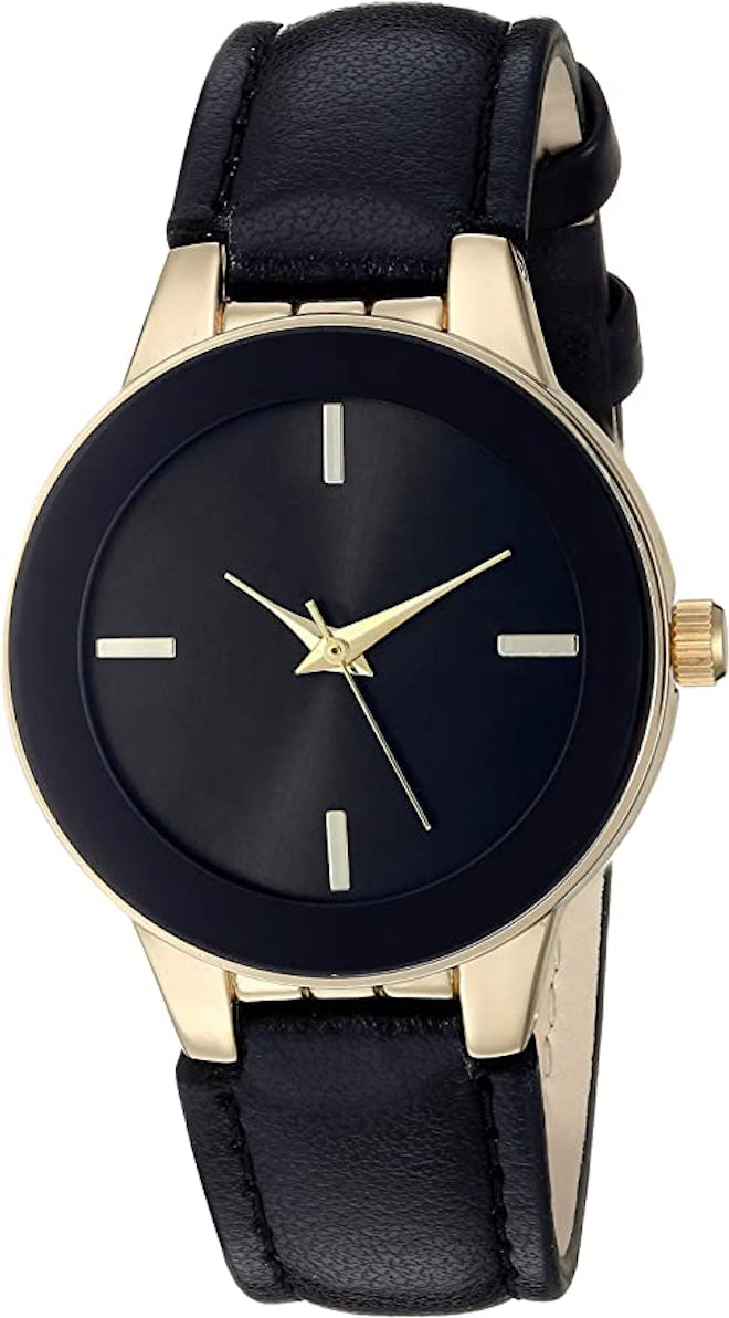 Amazon Essentials Faux Leather Strap Watch