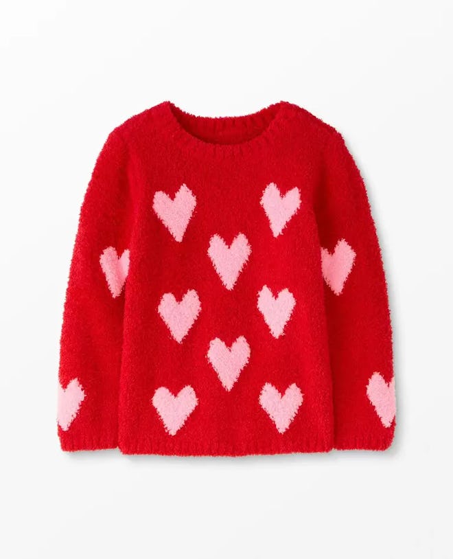 Heart sweater, a cute Valentine's Day outfit for girls