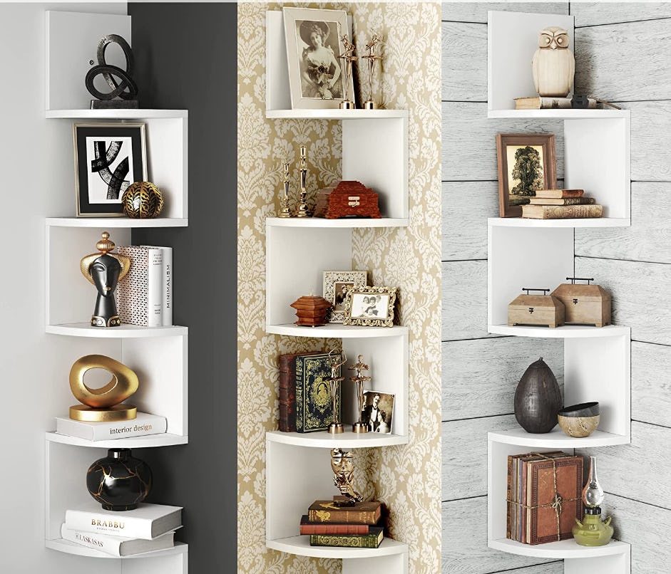 Greenco 5-Tier Floating Corner Shelf
