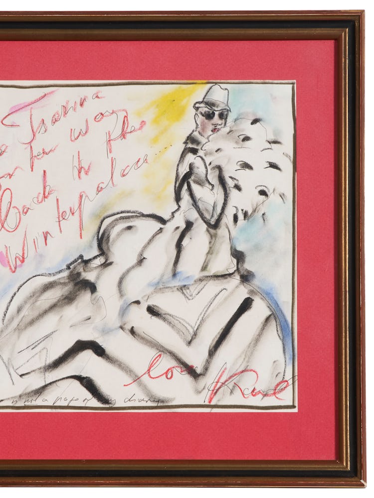 a drawing by karl lagerfeld of andre leon talley