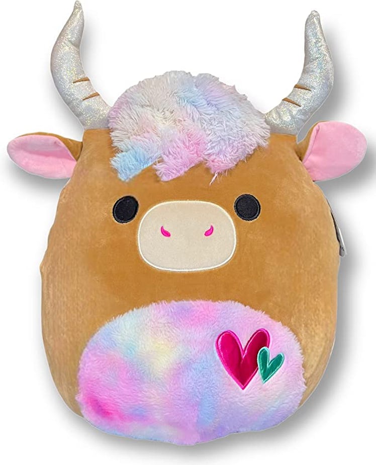 This cow is available to buy at Amazon for Valentine's Day 2023 Squishmallows. 