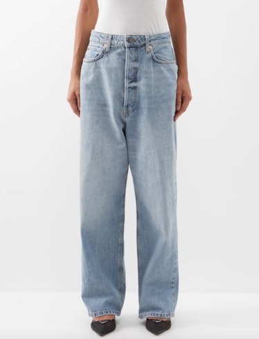 Drop organic-cotton low-rise baggy jeans