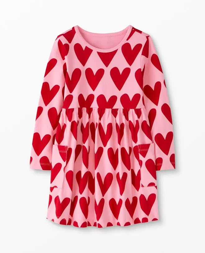 Heart dress, perfect for parents looking for cute Valentine's Day outfits for girls