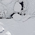 Landsat 9 image showing the highly fractured front of Crosson Ice Shelf, Amundsen Sector, West Antar...