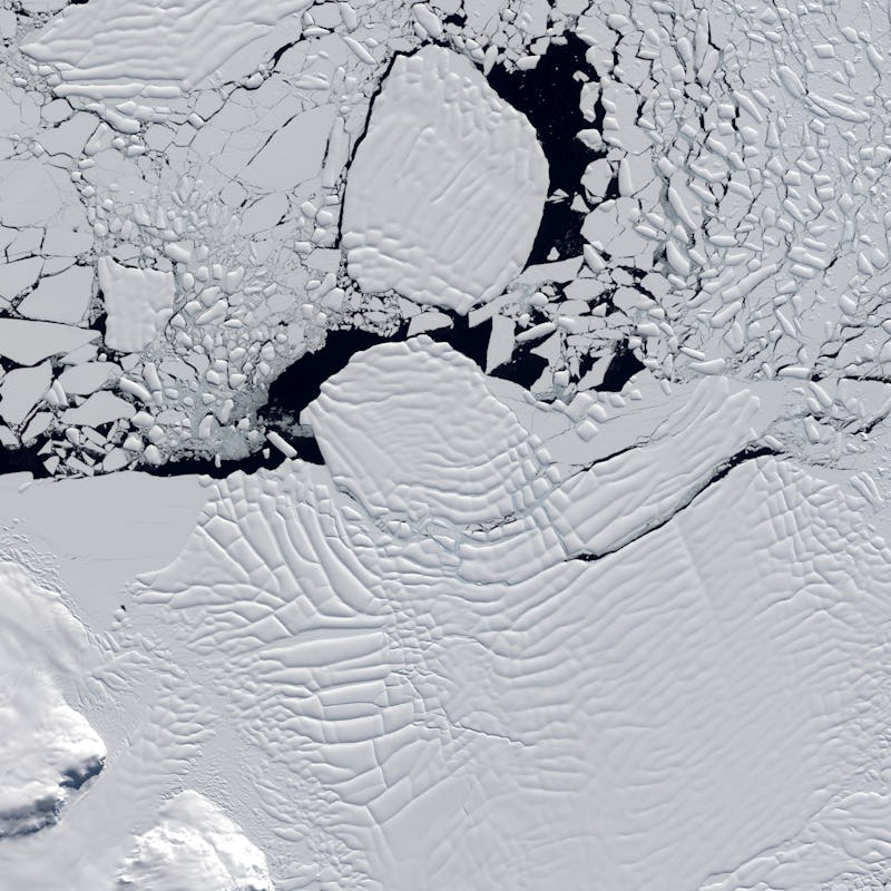 Landsat 9 image showing the highly fractured front of Crosson Ice Shelf, Amundsen Sector, West Antar...