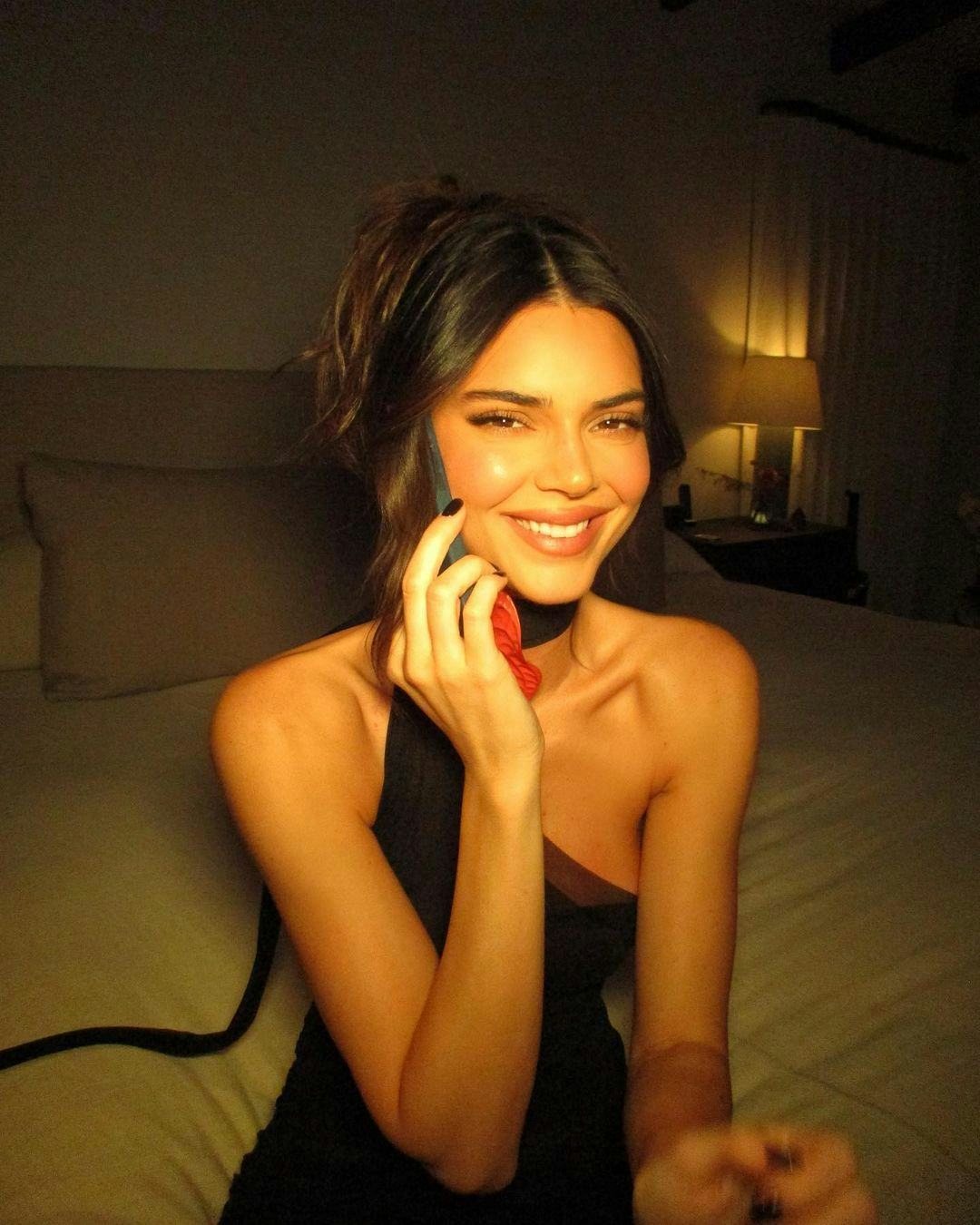 kendall jenner wearing a sheer black dress 