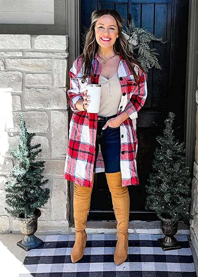 KIRUNDO Flannel Plaid Shacket