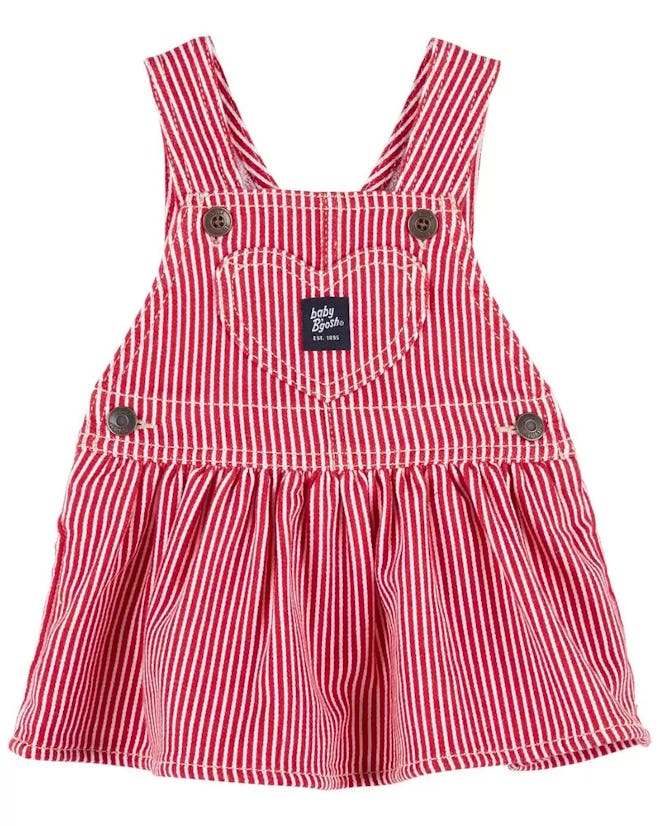 baby overall dress in a story about Valentine's Day outfits for girls