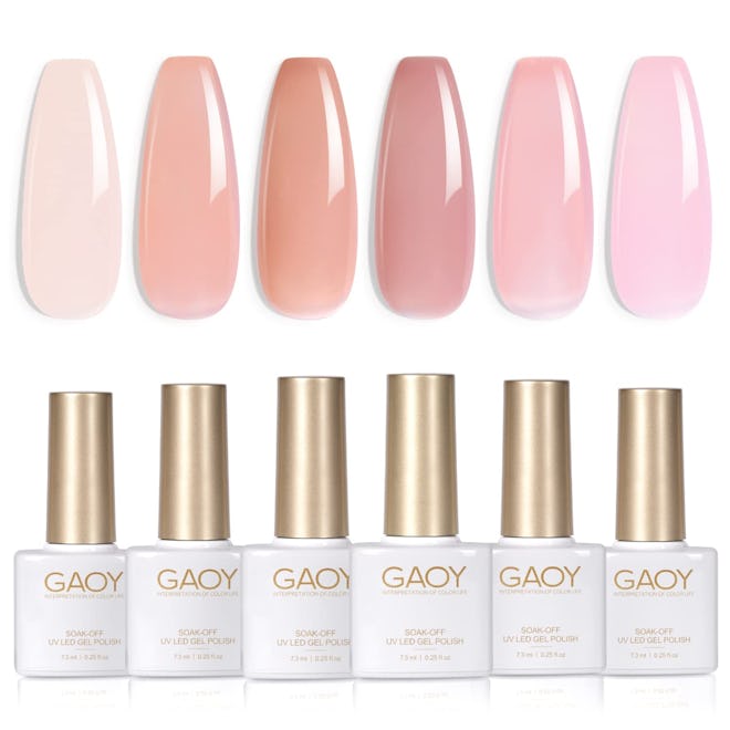 GAOY Jelly Nude Pink Gel Nail Polish Set