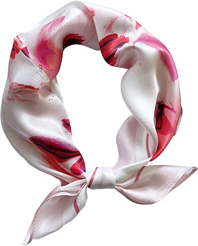 Add this Valentine's Day accessory to your outfit. PoeticEHome 100% Mulberry Silk Neck Scarf in Rose...