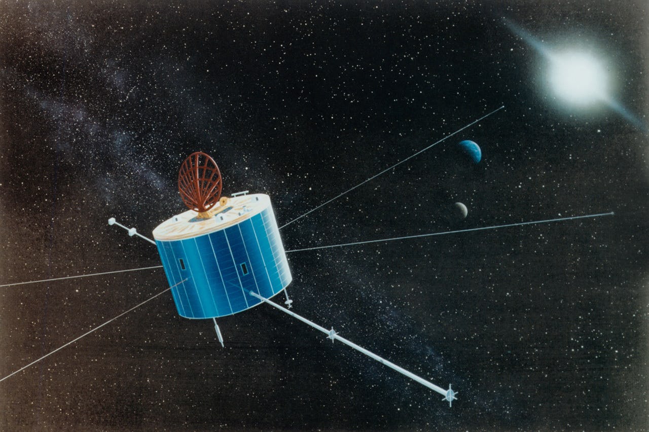 An artist's concept of the Geotail spacecraft.