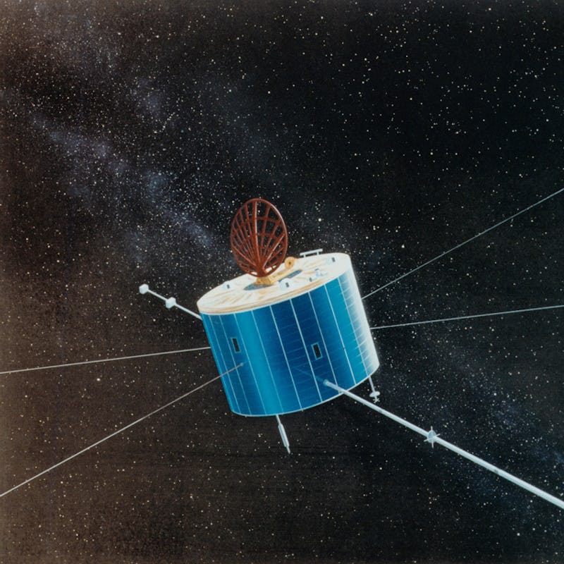 An artist's concept of the Geotail spacecraft.