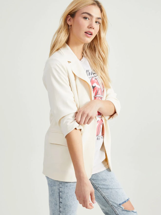 Top off your Valentine's Day outfit with this Serenity Blazer in Ivory.