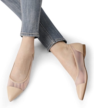 DREAM PAIRS Clear Pointed Toe Flats