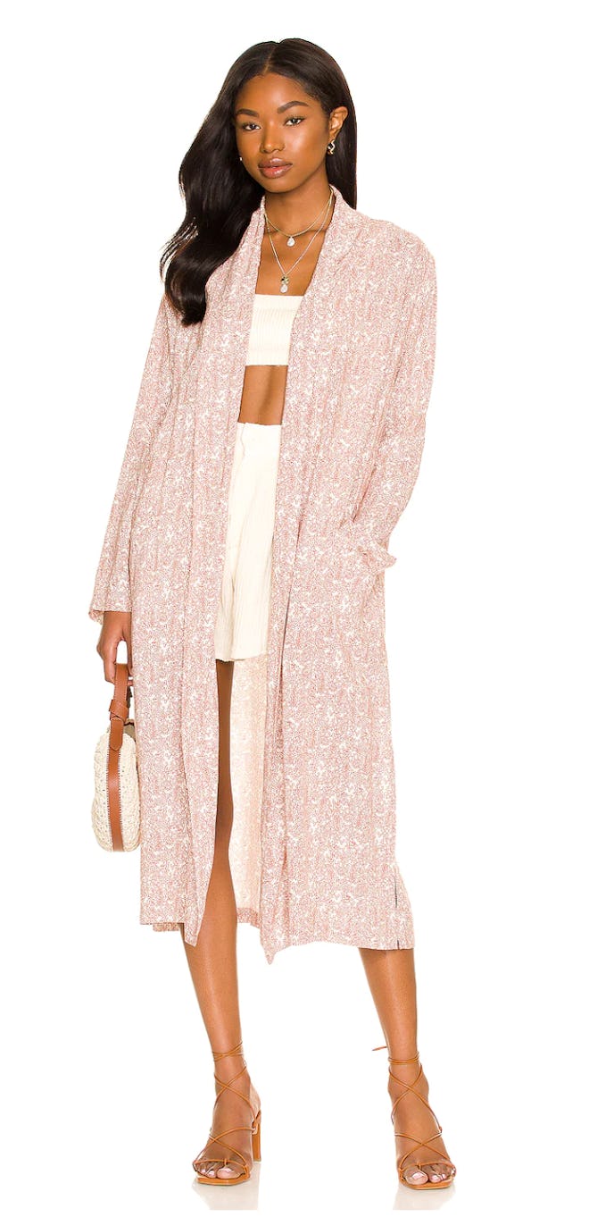 Top off your Valentine's Day outfit with this Steve Madden Broken Paisley Duster.