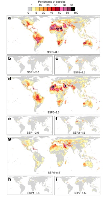 Figure from the study shows impact of global warming around the world