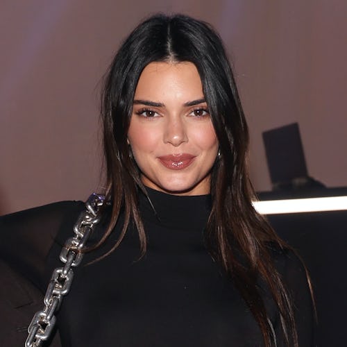 kendall jenner wears a zebra bag and black turtleneck