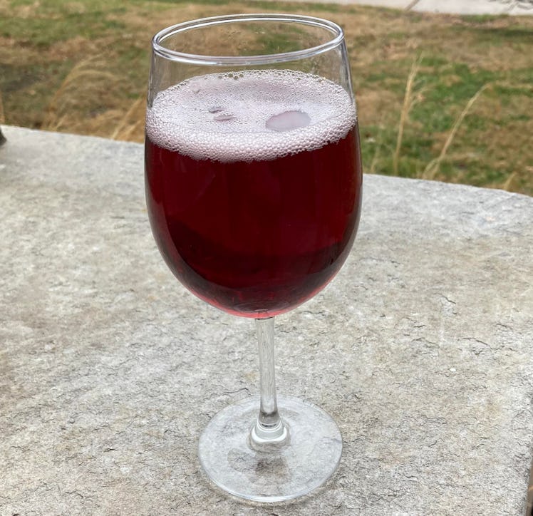 The kir royale can vary in color depending on the mixture.