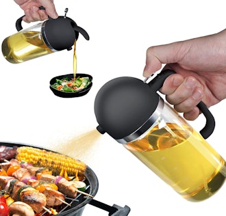 This oil sprayer for air fryers is extra-large and also has a pour spout.