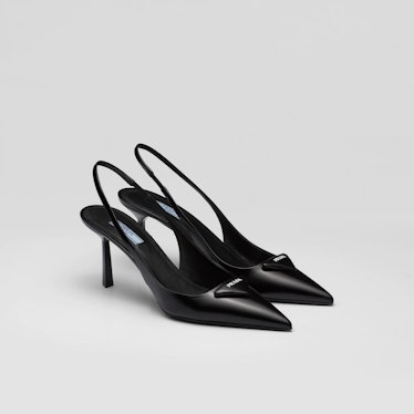 Prada Brushed Leather Slingback Pumps