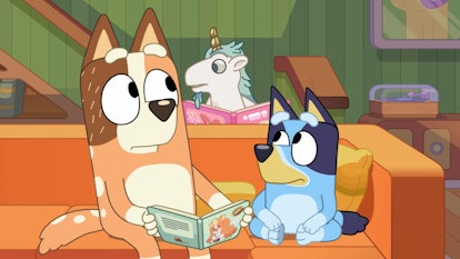 Chili, Bluey, and Unicourse in "Unicourse," one of the best games featured on 'Bluey.'