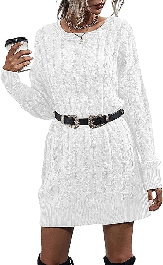 Dyexces Cable Knitted Sweater Dress