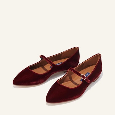 Margaux red mary jane flats