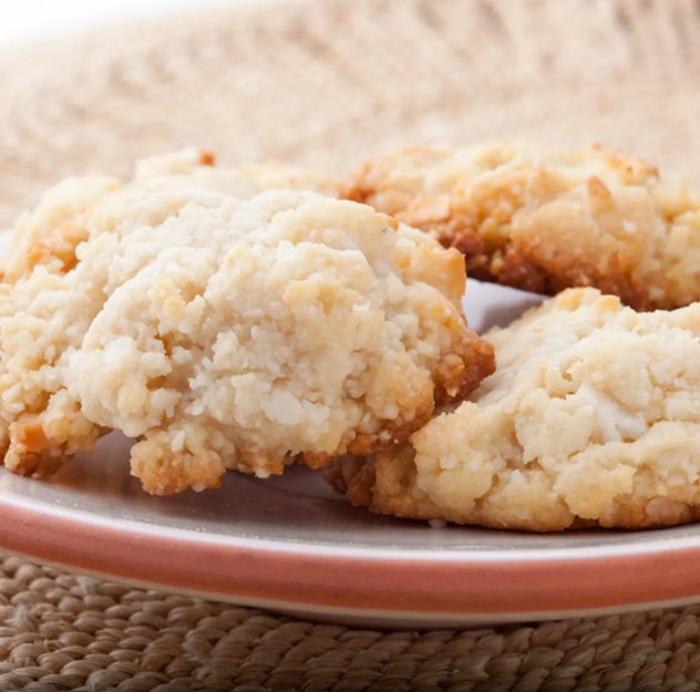 This chewy coconut almond cookie recipe is made without eggs.