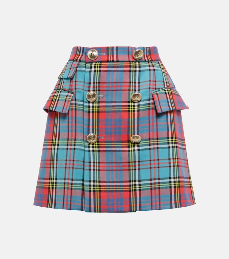 Tartan Wool Miniskirt