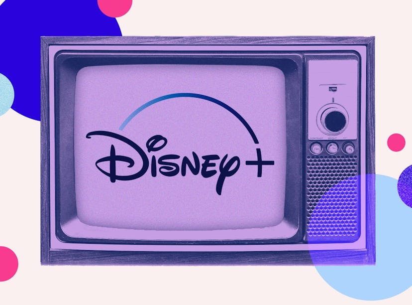 Disney+ logo on a old skool TV set