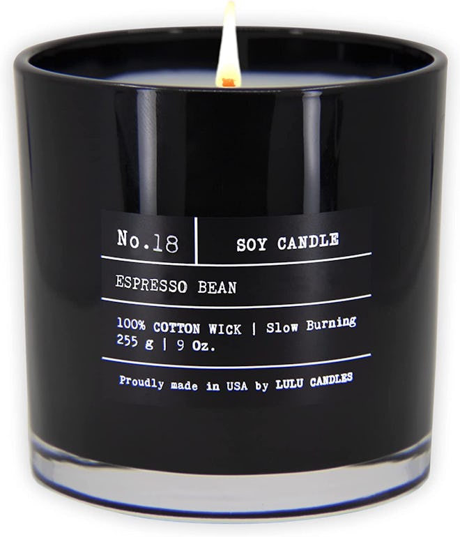 This espresso coffee candle comes in a sleek, minimalist jar.