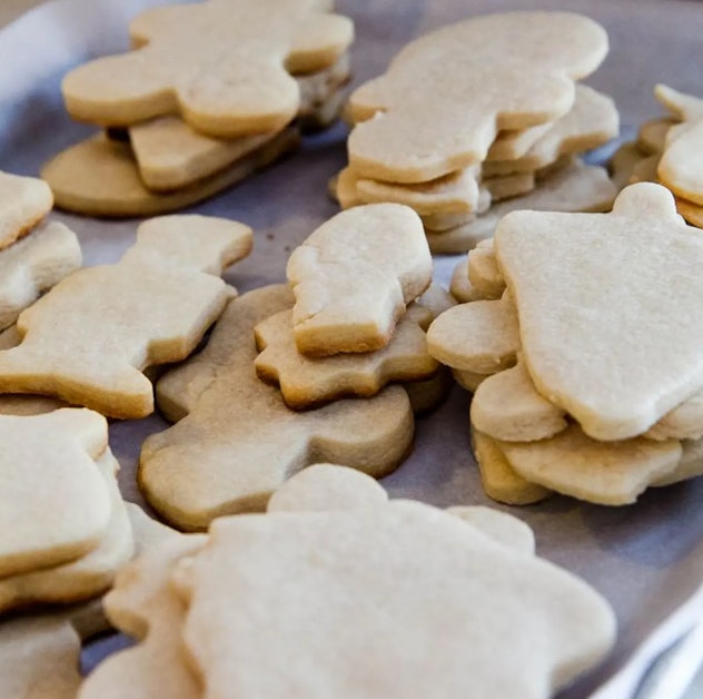 This sugar cookie recipe is made without eggs.