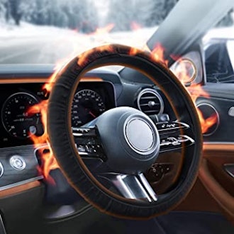 If you're looking for heating steering wheel covers, consider this one with a soft microfiber materi...