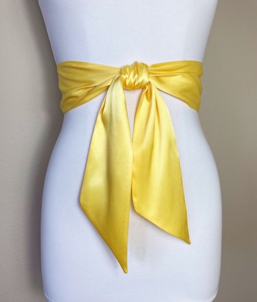 SatinSwank yellow satin ribbon belt