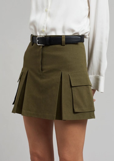 Audrey Cargo Pleated Miniskirt