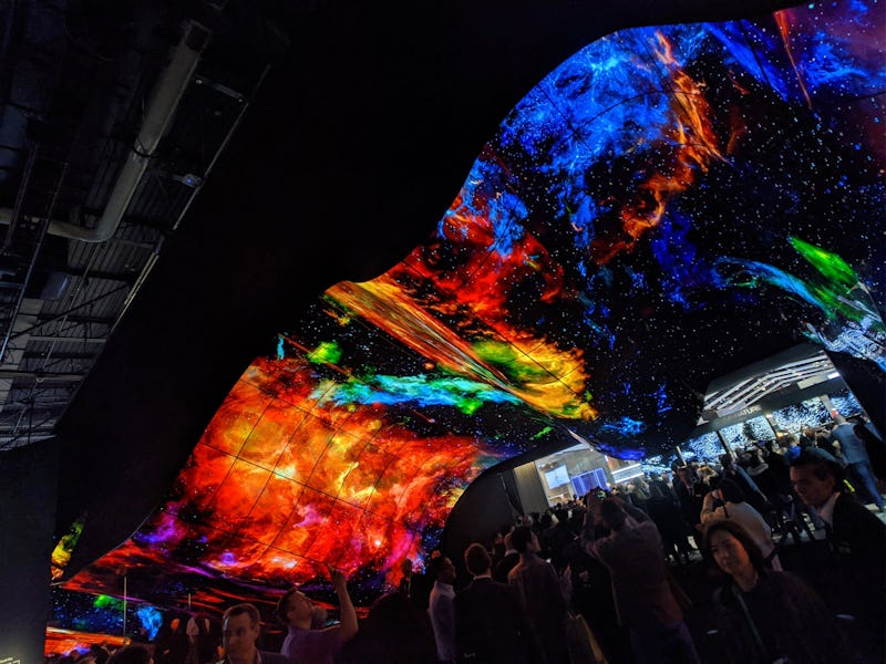 LG's waterfall TV display at CES 2020 booth