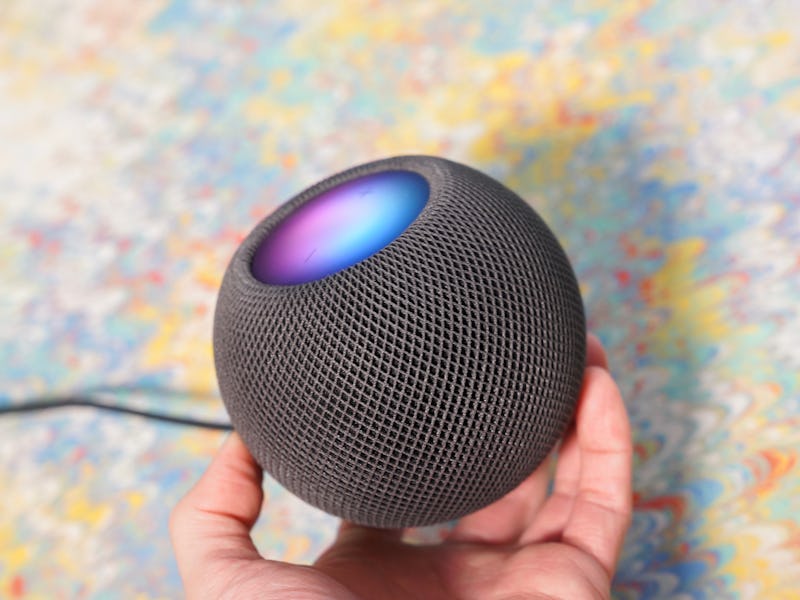 A black HomePod mini.