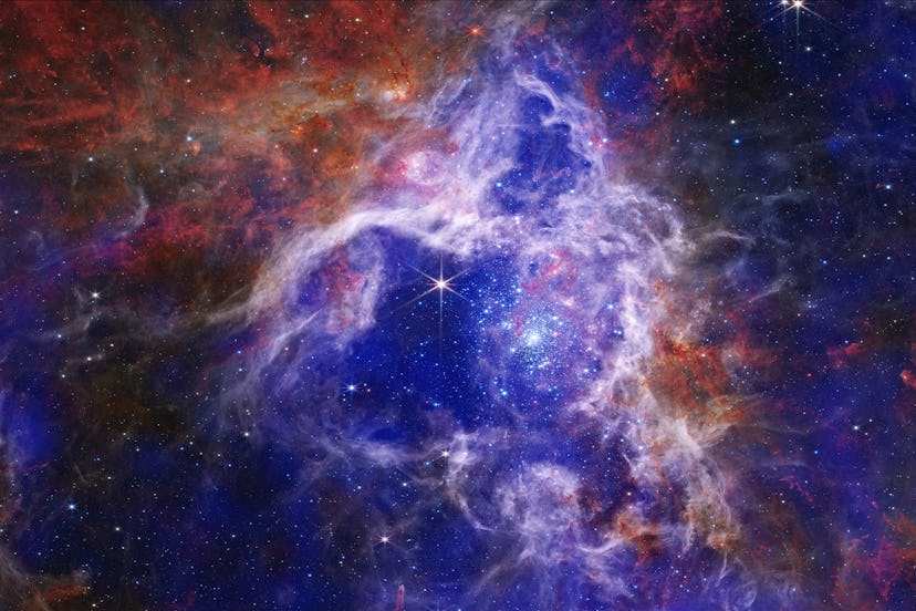 The largest and brightest region of star formation in the Local Group of galaxies, 30 Doradus.
