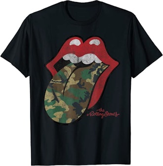 Rolling Stones Distressed Camo Tongue T-Shirt