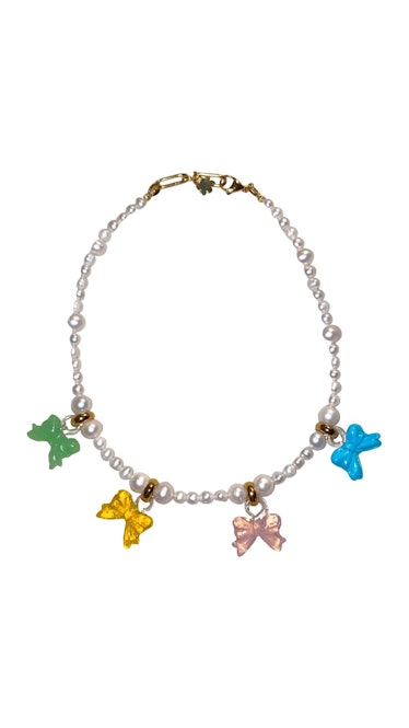 NOTTE beaded bow tie necklace