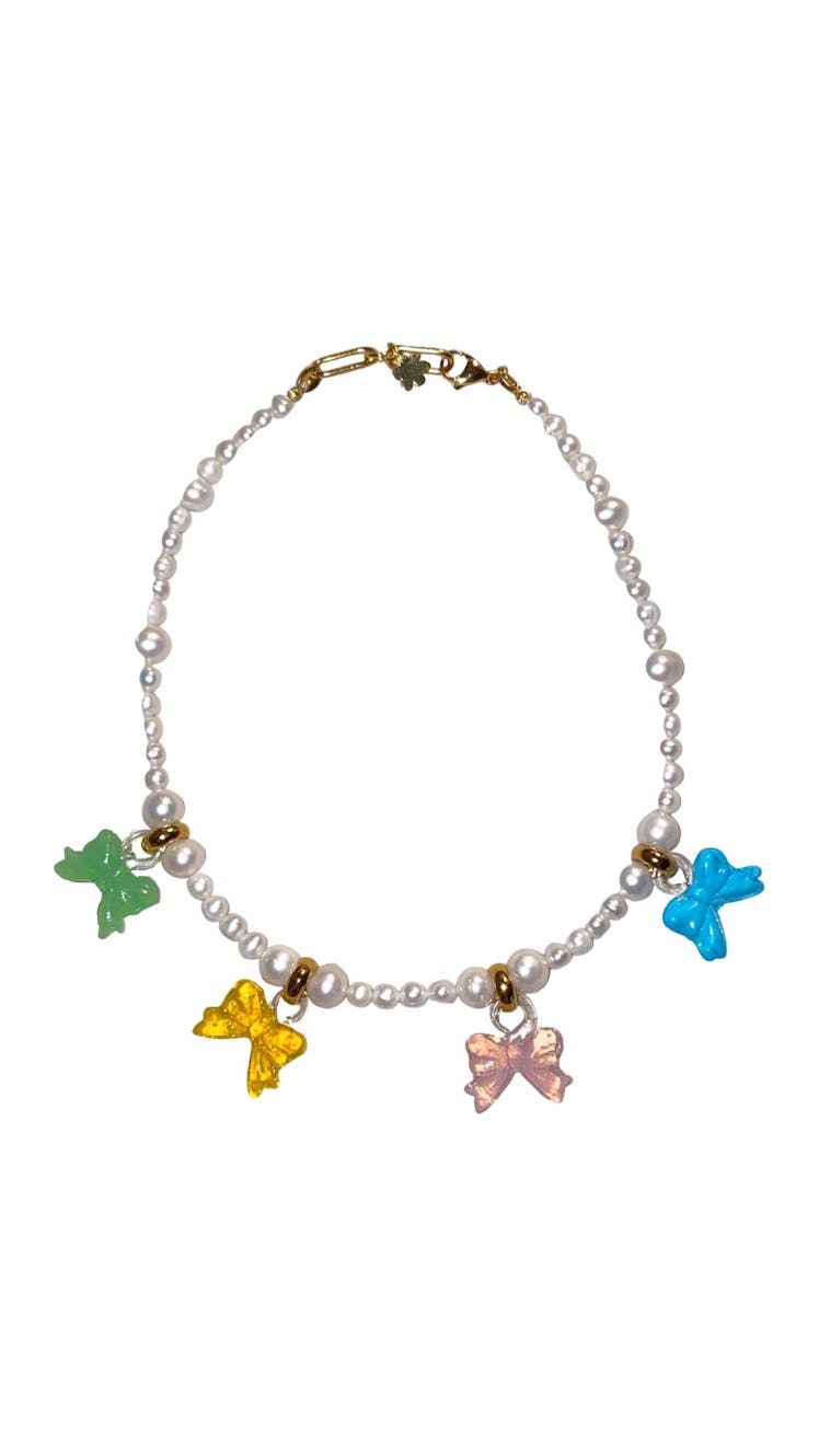 NOTTE beaded bow tie necklace