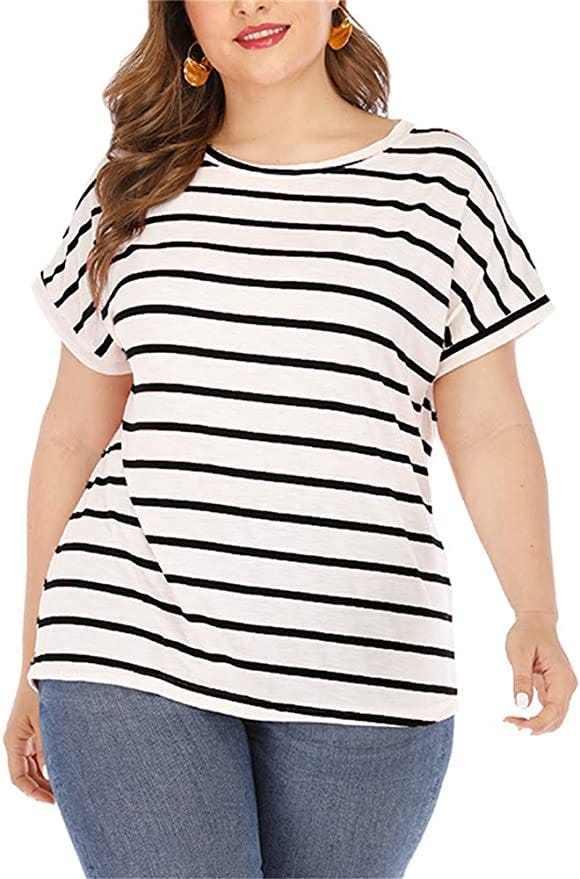 GXLU Short Sleeve Striped T Shirt