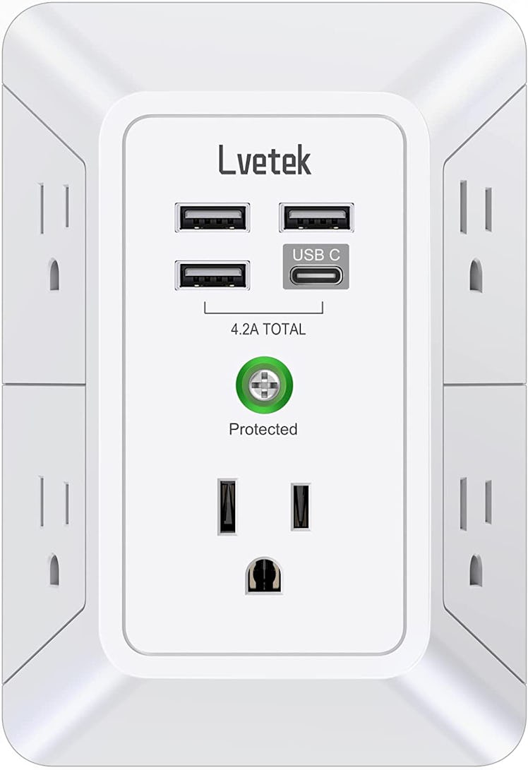 LVETEK Surge Protector Outlet Extender 