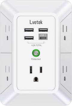LVETEK Surge Protector Outlet Extender 