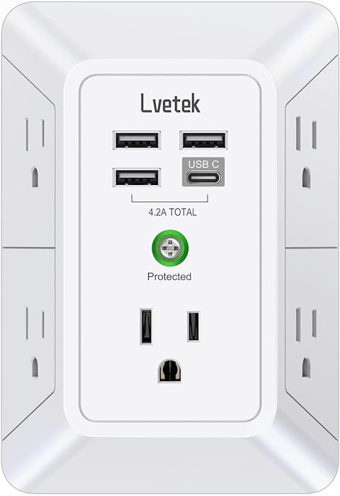 LVETEK Surge Protector Outlet Extender 